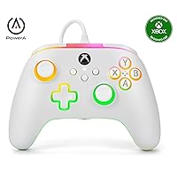 PowerA Advantage Wired Controller for Xbox Series X|S with Lumectra - White, gamepad, wired video game controller, gaming controller, works with Xbox One and Windows 10/11, Officially Licensed for Xbox