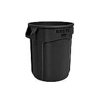 Rubbermaid Commercial Products Brute Heavy-Duty Round Trash/Garbage Can, 20-Gallon, Black, Waste Container Home/Garage/Mall/Office/Stadium/Bathroom
