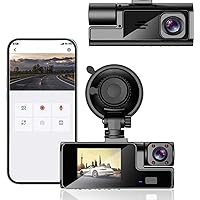 Dash Cam Front and Inside, 1080P FHD DVR Dash Camera for Cars, Car Driving Recorder with App, 140° Wide Angle Dashboard Camera with G-Sensor, Night Vision, Loop Recording, Parking Monitor