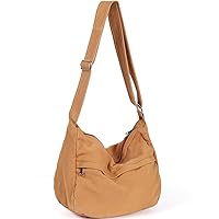 WantGor Canvas Crossbody Bag for Women Men, Large Shoulder Tote Bag Work Handbag Casual Hobo Bags