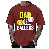 Tshirts Shirts for Men Graphic Vintage Summer Baseball Graphic Plus Size Solid Color Short Sleeve Tops Blouse