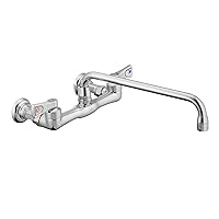 Moen 8119 Commercial M-Dura Two-Handle Wall Mount Utility Faucet 2.2 gpm, Chrome, 0.5
