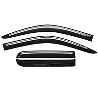 Window Visor Compatible with 2004-2012 Chevy Colorado & GMC Canyon Crew Cab, Tape On/External Tinted Acrylic Resistant Shield Cover Wind Sun Guard by IKON MOTORSPORTS, 2005 2006 2007 2008 2009 2010