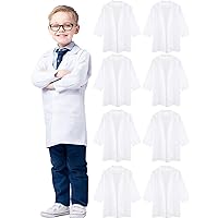 8pcs Kids Doctor Costume Scientist Lab White Coat Uniform Set for Boys Girls Dress Up Halloween Party Role Cosplay