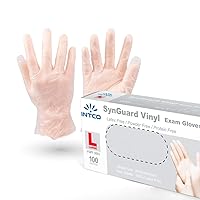 Basic Vinyl Synthetic Exam Gloves (Large) - 100 Gloves (Packaging May Vary)