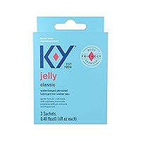 Jelly Lube, Personal Lubricant, Body Friendly Water-Based Formula, Safe for Anal Sex, Safe to Use with Latex Condoms, for Men, Women and Couples, 3x0.16 FL OZ Sachets (Pack of 1)