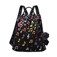 ALAZA Rainbow Music Notes Musical Backpack Purse for Women Anti Theft Fashion Back Pack Shoulder Bag