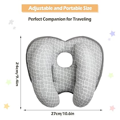 KAKIBLIN Baby Head Neck Support Pillow, 2 in 1 Banana Neck Pillow for Baby, Baby Travel Pillow for Stroller Neck Support for Newborn, Adjustable Head Pillow for Kids Toddler, Cloud