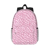 Leaf Print Pattern Backpack Lightweight Casual Backpack Double Shoulder Bag Travel Daypack With Laptop Compartmen