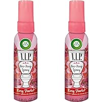 Air Wick V.I.P. Pre-Poop Toilet Spray, Up to 100 uses, Contains Essential Oils, Rosy Starlet Scent, Travel size, 1.85 oz, Holiday Gifts, White Elephant gifts, Stocking Stuffers (Pack of 2)
