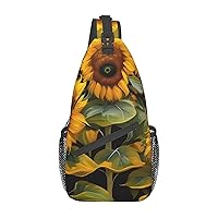 Sling Bag For Women Men:Sunset Wine Glass Crossbody Sling Backpack - Shoulder Bag Chest Bag For Travel