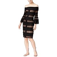 Rachel Roy Womens Lace Bodycon Dress, Black, X-Large