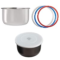 Goldlion Accessories for Ninja Foodi 8 Qt, Stainless Steel Inner Pot, 3 Packs Sealing Rings and Inner Pot Cover