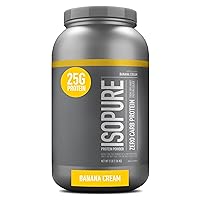 Isopure Protein Powder, Zero Carb Whey Isolate with Vitamin C & Zinc for Immune Support, 25g Protein, Keto Friendly, Banana Cream, 44 Servings, 3 Pounds (Packaging May Vary)