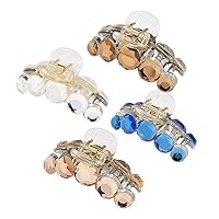 4 Pack Hair Claw Clips Crystal Gems Glitter Sparkly Plastic Barrettes Grips Clamps Hairpins Headwear for Women,Ladies and Girls Hair Accessories, Mixed Color