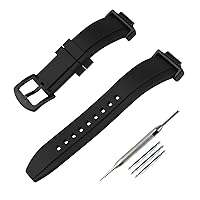 Men's Rubber Strap Replacement for Casio G-SHOCK GA-2100 GA-2110 DW-5600 GLX-5600 Ladies outdoor work waterproof silicone watch band wrist strap buckle(Black)
