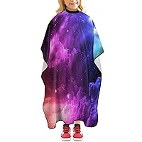 Beautiful Galaxy Barber Cape with Adjustable Snap Hair Cutting Salon Barber Apron for Kids