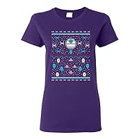 Ladies Star Ship Ugly Christmas Comic Space TV Movie Parody Funny DT T-Shirt Tee
