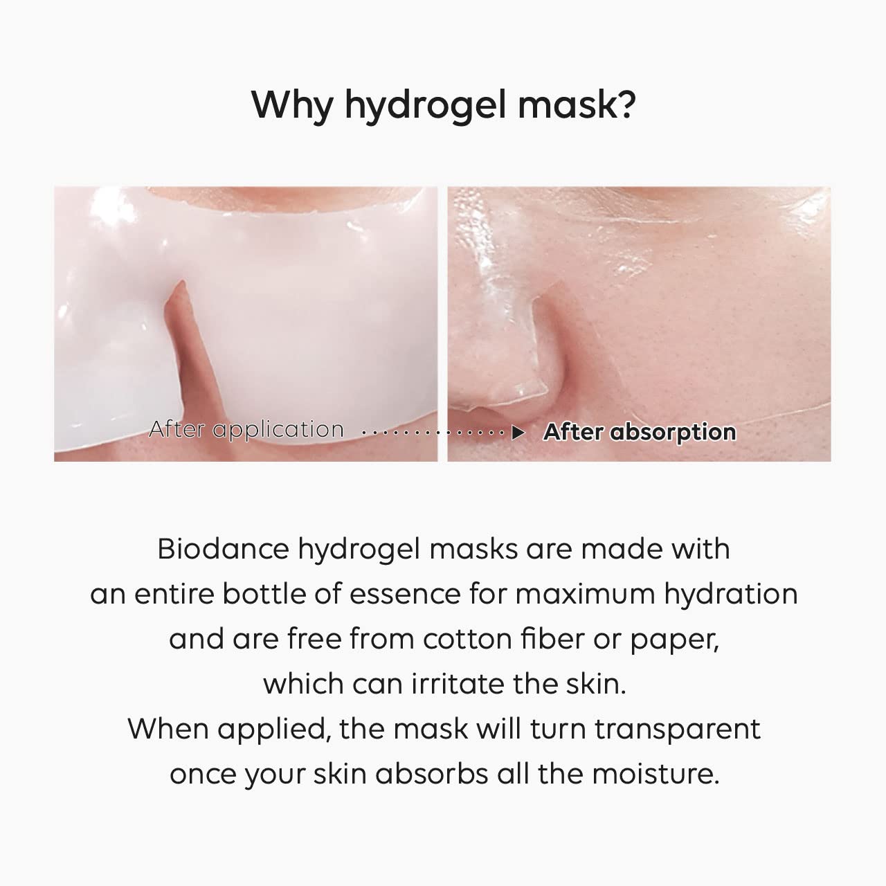 BIODANCE Bio-Collagen Real Deep Mask, Hydrogel Mask Sheet, Pore Tightening, Hydrating, Low Molecular Collagen Face Mask | 34g x4ea