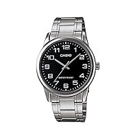 Casio #MTP-V001D-1B Men's Standard Stainless Steel Easy Reader Black Dial Watch
