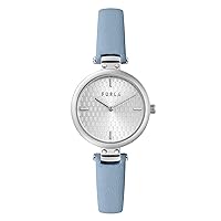 Furla WW00018001L1 Women's Wristwatch, New Pin, Silver Dial, Stainless Steel, Mineral Glass, Quartz, Waterproof, For Daily Use, 1.3 inches (32 mm), Blue, Silver