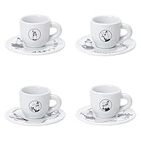 BIALETTI Cup _ Saucer White 8.5 x 6.2 x 5.8 cm Mocha Cup & Saucer Set of 4 Y0TZ033