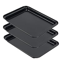 Small Baking Sheets for Oven, Shinsin Nonstick Cookie Pans Set of 3, 8 inch Carbon Steel Cookie Sheet Pans Professional Mini Baking Replacement Trays for Toaster Oven, Easy Clean, Dishwasher Safe