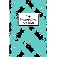 Cat Vaccination Schedule Paperback Journals 6x9 -110 Pages. Cat vaccine injection on mint green color cover.: Record Book can help you keep track of your pet's vaccinations