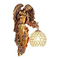 Angel Wall Lamps Gold Creative Design Resin Sconce in Gold for Home Living Room Bedroom Wall Sconces Creative Crystal Ball Indoor Wall Mounted Bedside Lamps