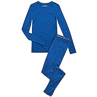 Boys and Girls Thermal Underwear Set - 2 Piece Performance Base Layer Long Sleeve T-Shirt Top and Bottom (5-16)