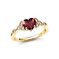 10k 14k 18k Gold 0.12cttw Moissanite Celtic Knot Gemstone Ring Heart Shaped Celtic Knot Rings Celtic Solitaire Engagement Rings for Women (2ct, 8 * 8mm)