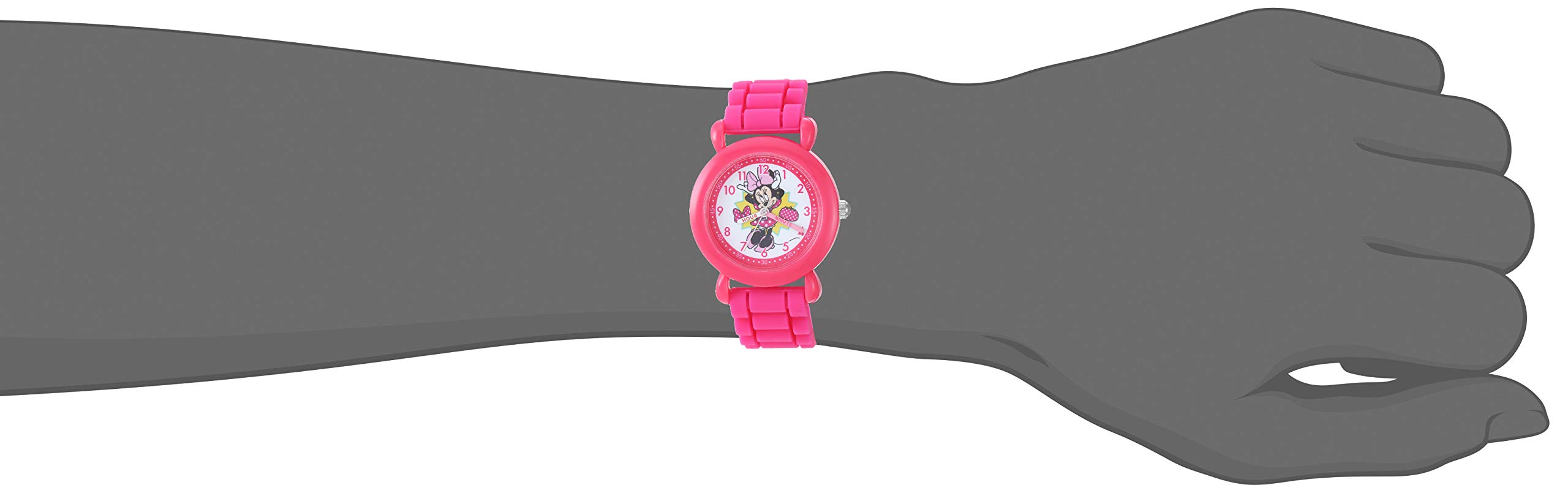 Disney Minnie Mouse Kids' Plastic Time Teacher Analog Quartz Silicone Strap Watch