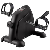 Under Desk Bike Pedal Exerciser - TABEKE Mini Exercise Bike for Arm/Leg Exercise, Pedal Exerciser for Seniors with LCD Display