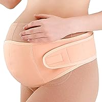 CUSMA Maternity Belt - Comfortable Pregnancy Support for Back & Pelvic Pain Relief with Adjustable Straps. Ergonomic Shape, Breathable Fabric,Beige,L