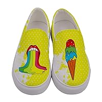 CowCow Womens Canvas Shoes Pattern Halloween Pop Art Love Designs on Adult Slip On Sneakers, US5-US10.5