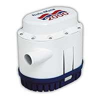 Rule-Mate RM2000A Automated Bilge Pump, No Float Switch Required, 2000 GPH, 12 Volt , White/Blue