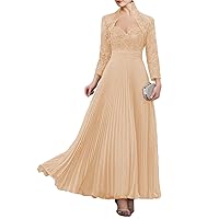 Two Piece A-Line Mother of The Bride Dress Sweetheart Floor Length Long Sleeve Wedding Party Prom Dress with 2024