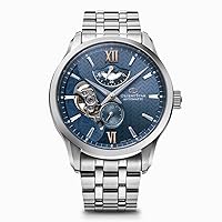 Orient RK-AV0B08L Men's Automatic Watch, Star Layered Skeleton, Mechanical, Made in Japan, Open Heart, Light Blue, Blue, Bracelet Type