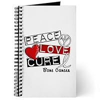 CafePress PEACE LOVE CURE Bone Cancer L1 Journal