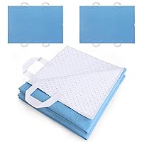 Positioning Bed Pad with 4 Handles 2 Pack, Washable and Reusable Pee Pads, Incontinence Hospital Chuck Pads for Adults, Elderly, Kids, Toddler, 34'' x 52'', Blue