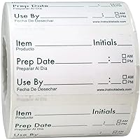 Writable Food Rotation Labels Prep Date Use by Permanment Adhesive 1 x 2 Inch 500 Total Stickers