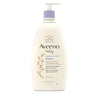 AVEENO BABY Calming Comfort Moisturizing Lotion with Relaxing Lavender & Vanilla Scents, Non-Greasy Body Lotion with Natural Oatmeal & Dimethicone, Paraben- & Phthalate-Free, 18 fl. Oz