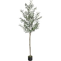 Olive Tree 6 Feet Faux Olive Tree 6ft Faux Tree for Office Home Decor Faux Trees Indoor 6 feet Large Fake Plant with Natural Trunk and Lifelike Fruits