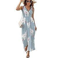 Tooth with Tooth-Brush Women Sleeveless Maxi Dress Long Loose Funny