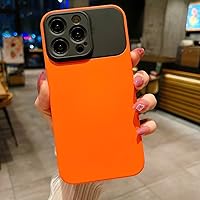 Full Camera Protection Matte Contrast Color Case for iPhone 15 13 11 12 14 Pro Max X XS XR Soft Silicone Back Cover,Black Orange,for iPhone 15 ProMax