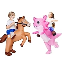 Stegosaurus Inflatable Horse Costume for Kids Halloween Riding a Horse Cowboy Costumes Funny Blow up Costumes for Boys Girls Cosplay Party