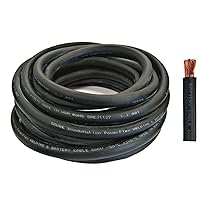 WNI 2/0 Gauge 10 Feet Black 2/0 AWG Ultra Flexible Welding Battery Copper Cable Wire - Made In The USA - Car, Inverter, RV, Solar