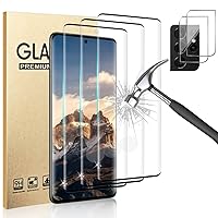 [3+2 Pack] Galaxy S21 Ultra Screen Protector with Camera Lens Protector, Fingerprint Unlock, 3D Full Coverage, 9H Tempered Glass Scratch Resistant, for Samsung Galaxy S21 Ultra 5G 6.8 Inch