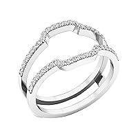 Dazzlingrock Collection Cubic Zirconia Wedding Band Enhancer Guard Ring for Women (0.25 ctw, Color White, Clarity Clean) in 925 Sterling Silver