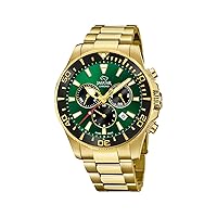 Executive Collection J864/1 Watch 43.5 mm Green Case with Plated Steel Strap for Men (Model
